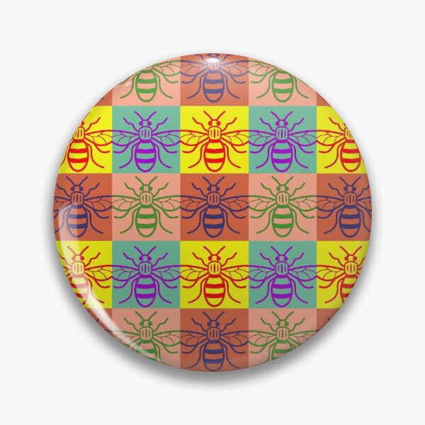 Item preview, Manchester Worker Bee retro 1960s style multicoloured pattern designed and sold by bravoalpha.