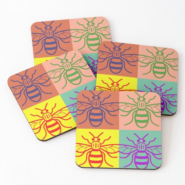 Item preview, Manchester Worker Bee retro 1960s style multicoloured pattern designed and sold by bravoalpha.