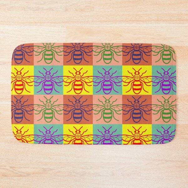 Item preview, Manchester Worker Bee retro 1960s style multicoloured pattern designed and sold by bravoalpha.