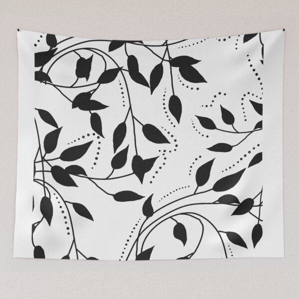 Item preview, Black and white plant artwork designed and sold by CricketDoodles.