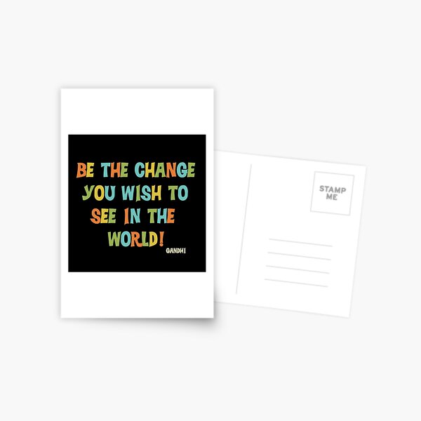 Item preview, Inspirational Text Quote Saying Be the Change designed and sold by peacockcards.