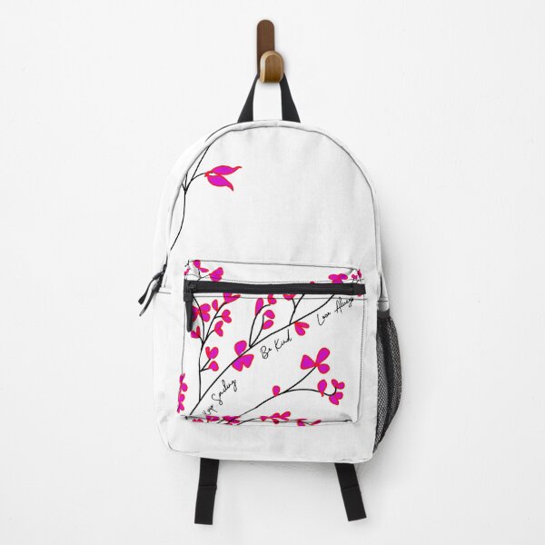 Item preview, Keep Smiling Be Kind Love Always - set among a beautiful spring cherry blossom graphic.  Pink and red designed and sold by Caroline Laursen.