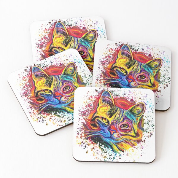 Item preview, Colorful Cat Design | Cute Cat Design | Psychedelic Design designed and sold by ColorfulPassion.