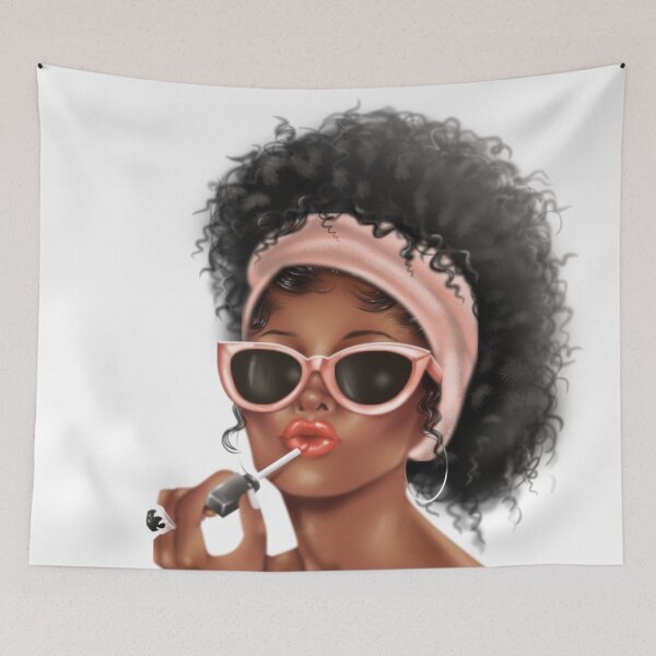 Item preview, Glam Girl Hand Illustrated African American Woman designed and sold by sociallynina.