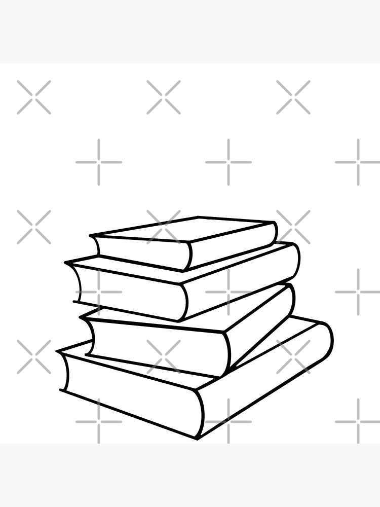 Stack of Books Art Print / Black and White Books Art / Library