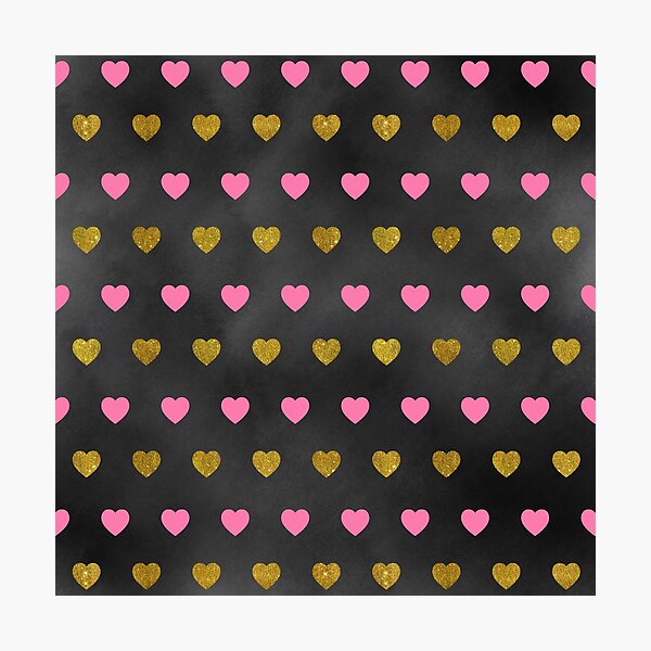 Item preview, Gold Pink Glitter Stars on Black Background Digital Paper Seamless Pattern designed and sold by Marshelto.