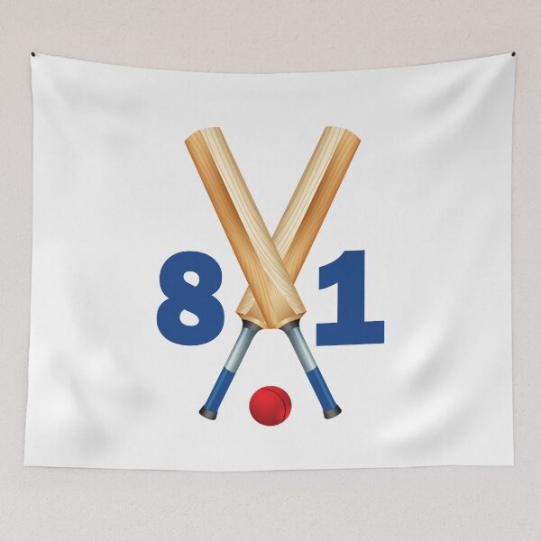 Item preview, Cricket number 81 - eighty one with bats and ball designed and sold by AllShirts21.