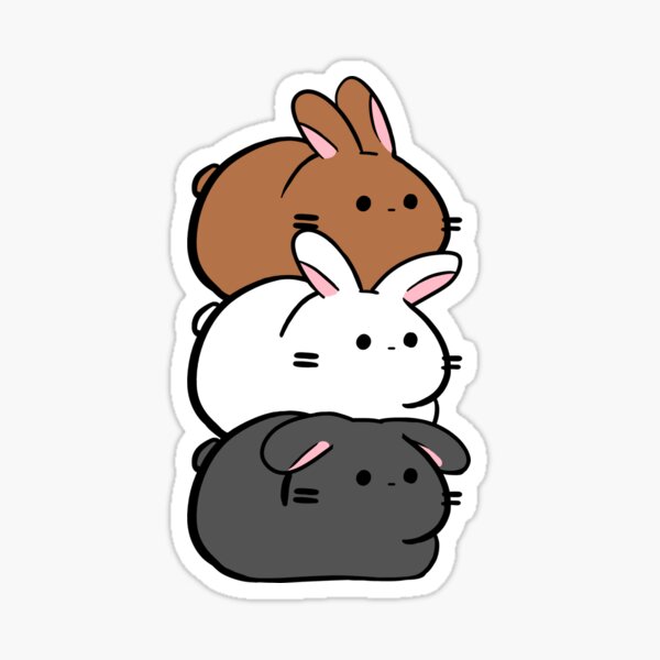 bunny rabbit stack  Sticker