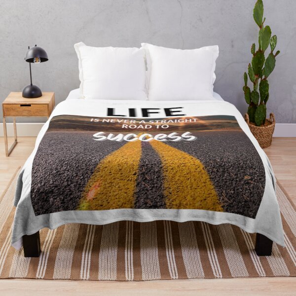 Life is never a straight road to success Throw Blanket