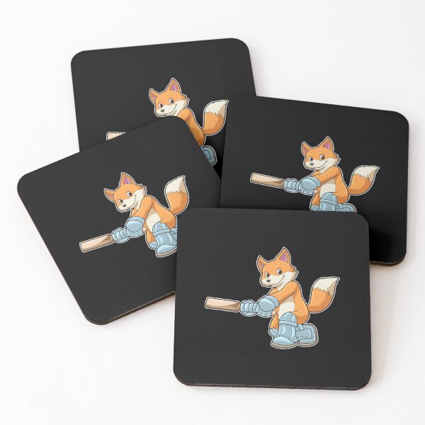 Item preview, Fox as Batsman with Cricket bat designed and sold by Snabdesign84.
