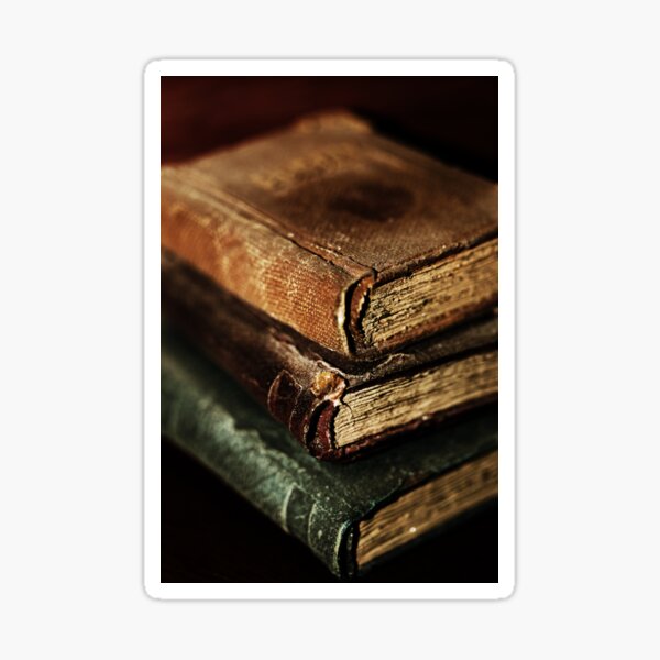 Stack Of Old Books Sticker