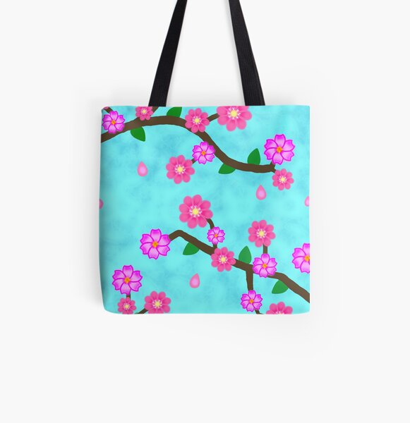 Cherry Blossom All Over Print Tote Bag