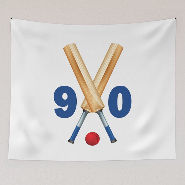 Item preview, Cricket number 90 - ninety with bats and ball designed and sold by AllShirts21.