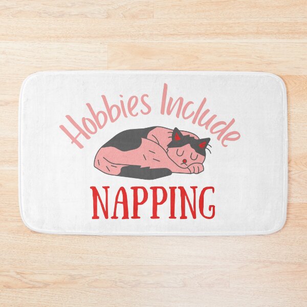 Item preview, Hobbies Include Napping Pink Cat Design designed and sold by SweetAndSpice.