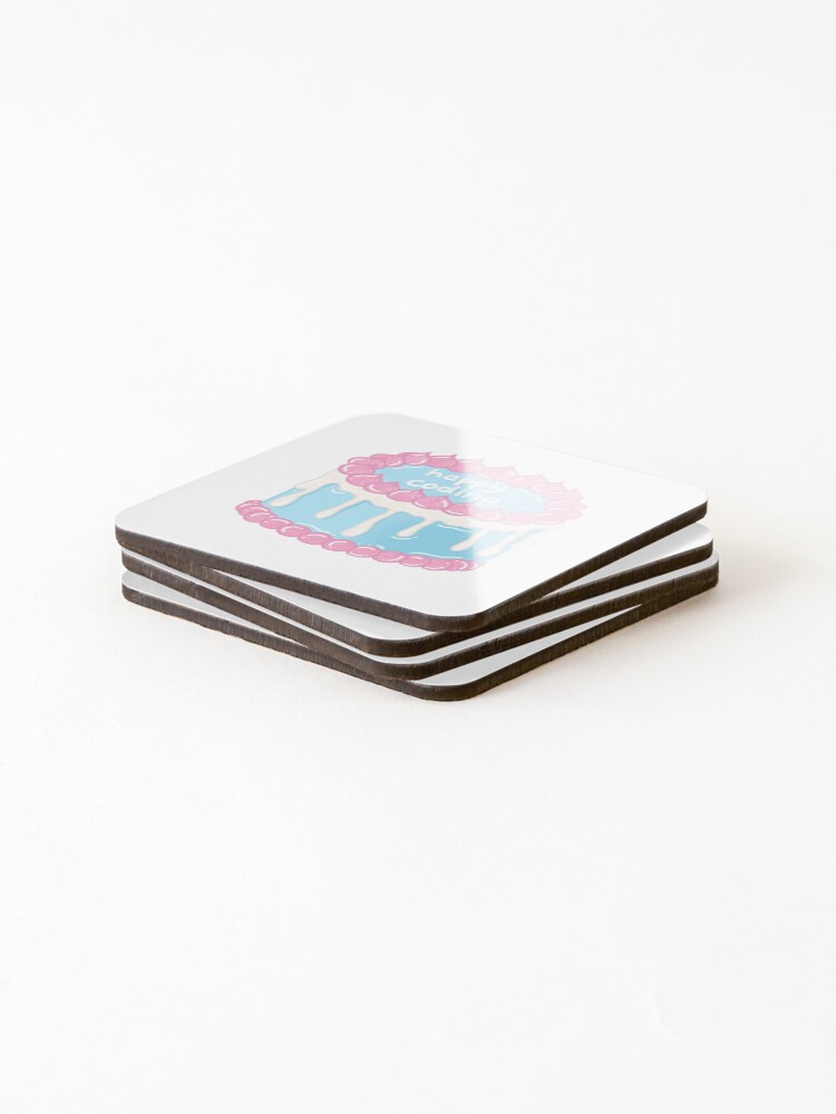 Thumbnail 4 of 5, Coasters (Set of 4), Happy Coding | Cute Coding Sticker designed and sold by thecodedose.