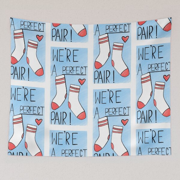 Item preview, Were A Perfect Pair! Blue on White designed and sold by Rocket-To-Pluto.