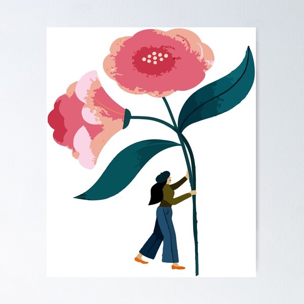 Item preview, Floral Art with Block Lady designed and sold by Niharikagorr.