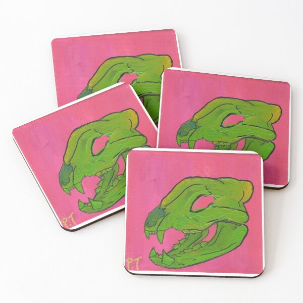 Item preview, Green Pop Art Tiger Skull designed and sold by PetraInspired.