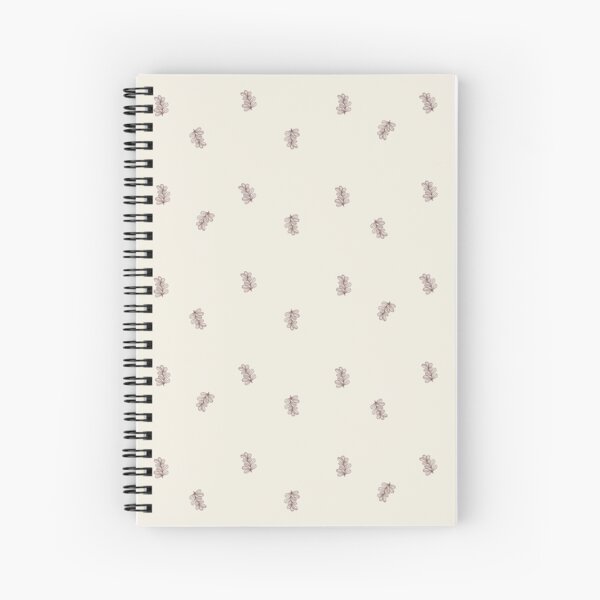 Brown and Cream Floral Leaf Pattern Spiral Notebook