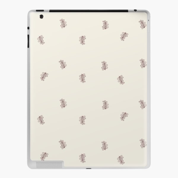 Brown and Cream Floral Leaf Pattern iPad Skin