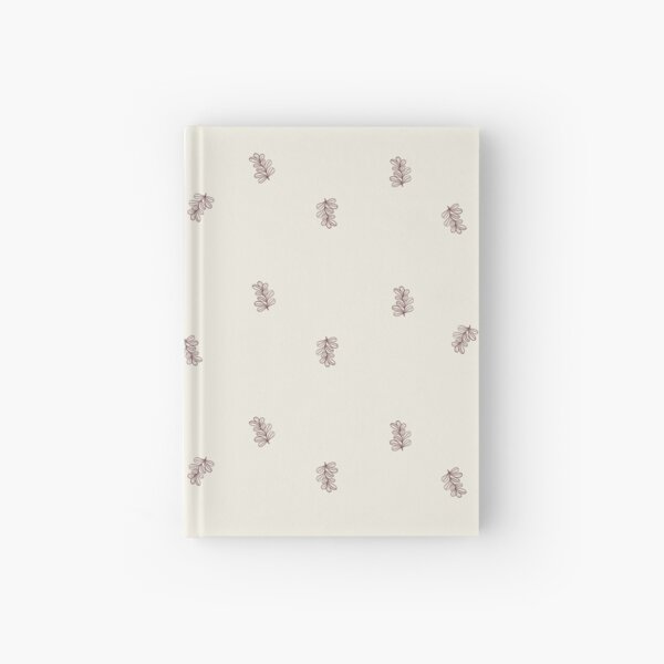 Brown and Cream Floral Leaf Pattern Hardcover Journal