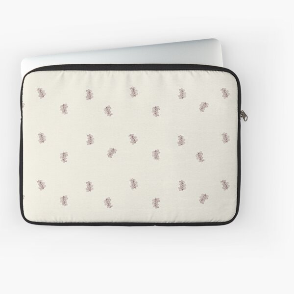 Brown and Cream Floral Leaf Pattern Laptop Sleeve