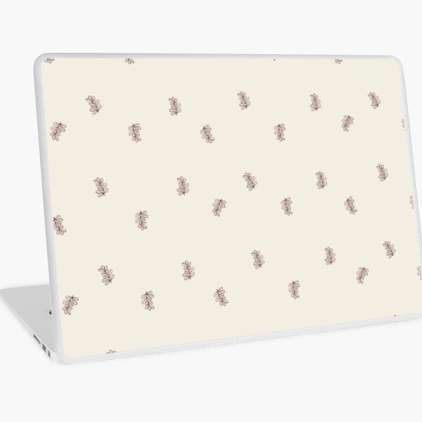 Brown and Cream Floral Leaf Pattern Laptop Skin