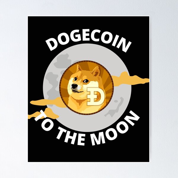Artikel-Vorschau von Dogecoin-Münze zum Mond, designt und verkauft von IZ-STAR.