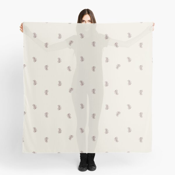 Brown and Cream Floral Leaf Pattern Scarf