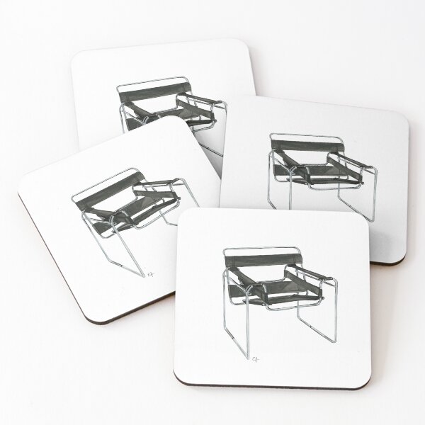 Wassily Model Chair No. B3 - Watercolor painting Coasters (Set of 4)