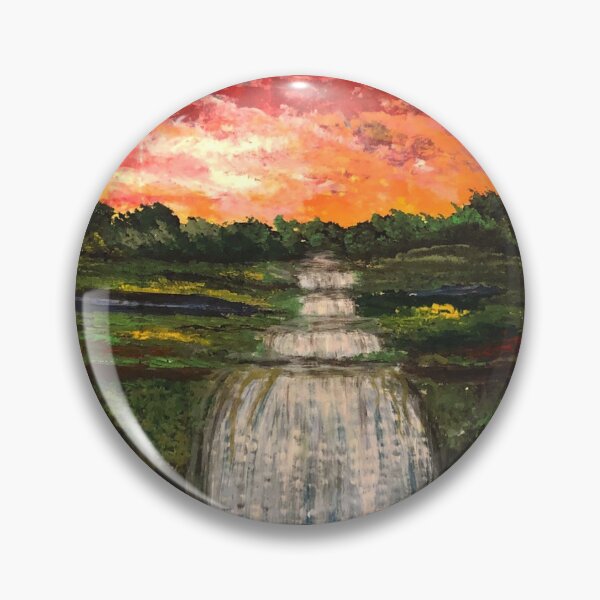 Item preview, Abstract landscape painting of a waterfall  designed and sold by Muaevanna.