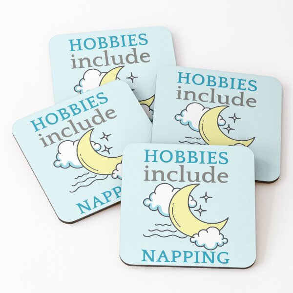 Item preview, Hobbies Include Napping Crescent Moon Design designed and sold by SweetAndSpice.