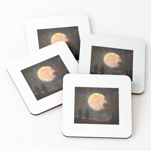 Item preview, Moon painting with silhouette of a couple designed and sold by Muaevanna.