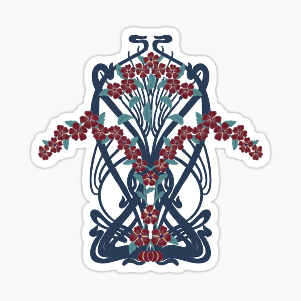 Item preview, Art Nouveau Garland in Russet and Teal designed and sold by MeganSteer.