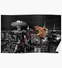 Póster Catzilla - Laser Cat