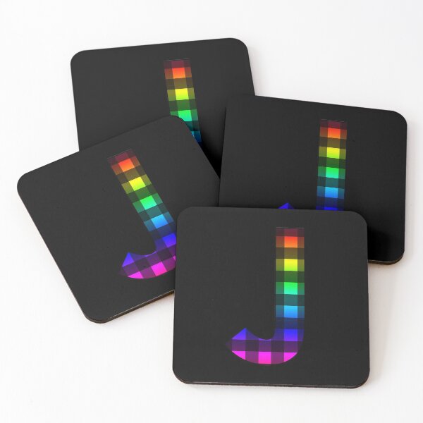 Item preview, The Letter J - Monogram in Rainbow and Black Buffalo Plaid designed and sold by Bumblefuzzies.