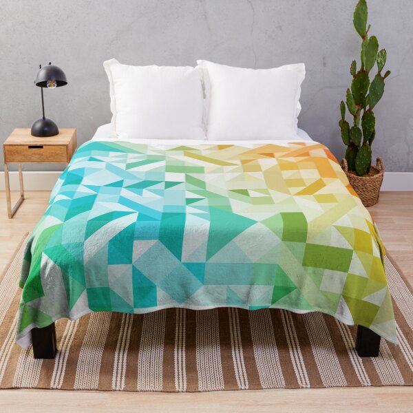 Item preview, Colorful Geometric Pattern Saturated Rainbow Pattern Design (Blue Aqua Yellow Orange Red) designed and sold by AEJdesign.
