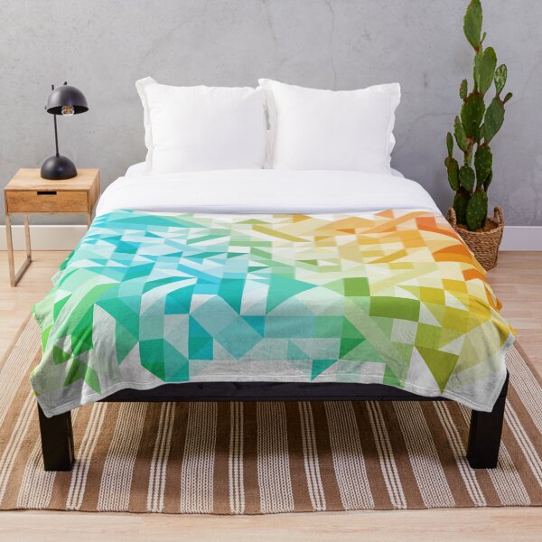 Item preview, Colorful Geometric Pattern Saturated Rainbow Pattern Design (Blue Aqua Yellow Orange Red) designed and sold by AEJdesign.