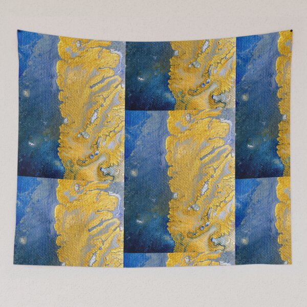 Item preview, Blue White Gold Poured Painting designed and sold by Jesseika75.