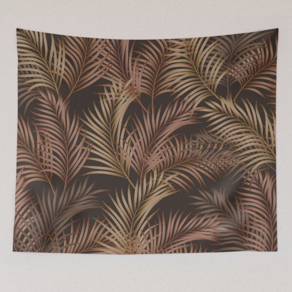 Item preview, Gold brown hawaii tropical palm leaf rainforest pattern designed and sold by CynthiaGraphics.