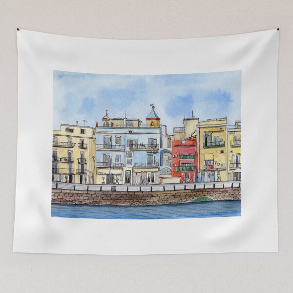 Item preview, Italian City Line Art Drawing with Watercolor designed and sold by Sandra Connelly.