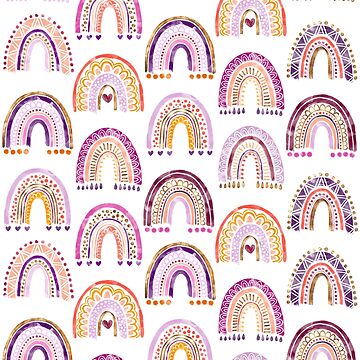 Abstract Rainbow Pattern, Boho Rainbow Aesthetic, Pastel Rainbow Aesthetic  Wallpaper, Boho Rainbow Decor  iPad Case & Skin for Sale by haRexia