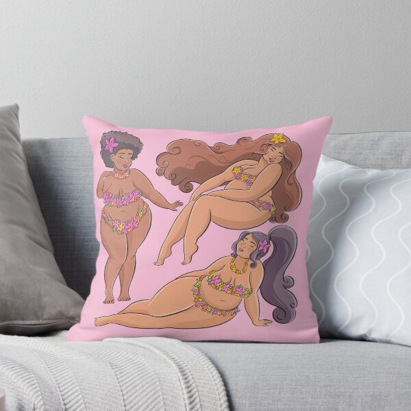 Item preview, Beautiful plus size beauties wearing tropical flower bikinis - super cute body positive art by BopoWatercolour  designed and sold by BopoWatercolour.