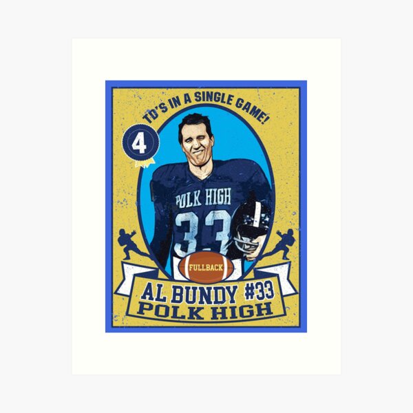 Your Team Al Bundy #33 Polk High Movie Football Jersey for Men Blue XXL