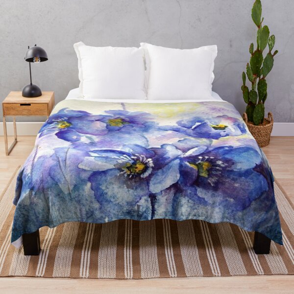 Artikelvorschau, Blaue Aquarell-Blumenmuster entworfen und verkauft von cindyfordyce.