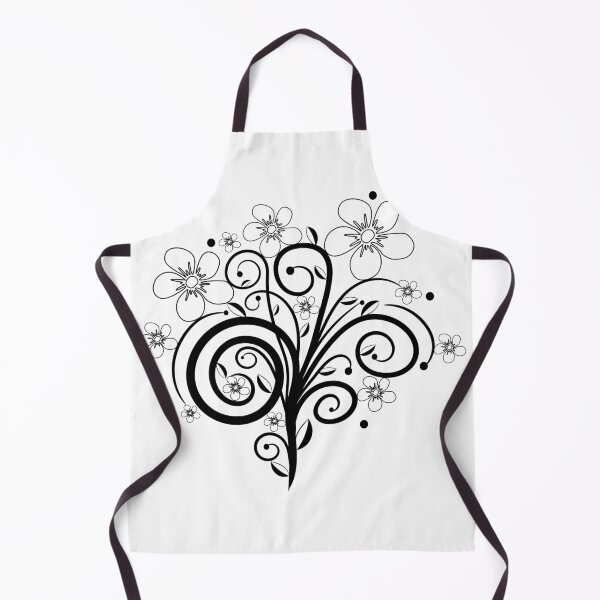 Item preview, Flower tendril, flowers, blossoms, floral, ornaments, black, white designed and sold by rhnaturestyles.