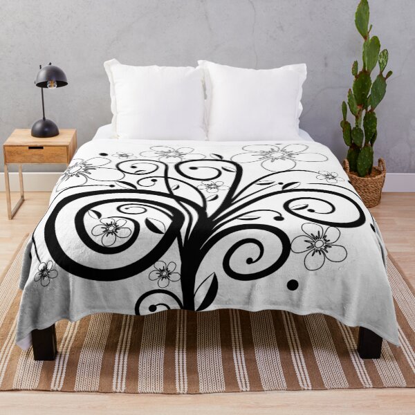 Item preview, Flower tendril, flowers, blossoms, floral, ornaments, black, white designed and sold by rhnaturestyles.