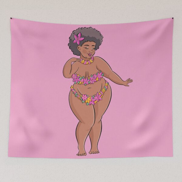 Item preview, Cute flower bikini curvy plus size cutie - body positive artwork by Bopo watercolor  designed and sold by BopoWatercolour.