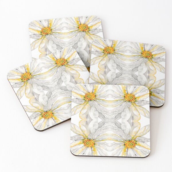 Item preview, Big White Daisy Kaleidoscope in Watercolour designed and sold by Julie Pickering.