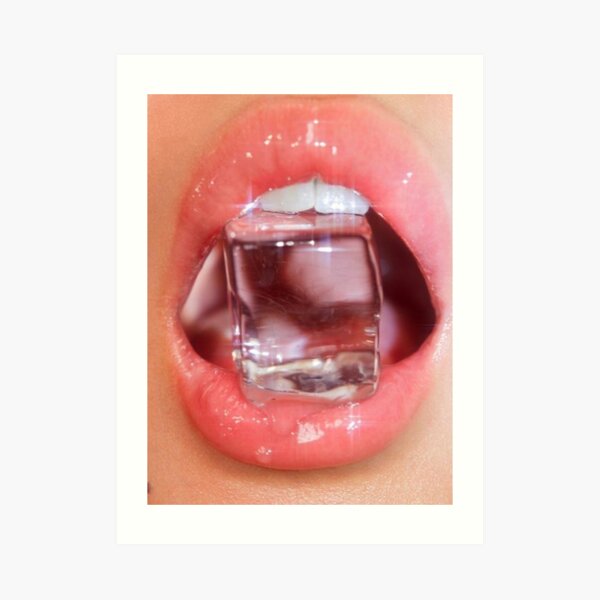 Ice cube lips Art Print